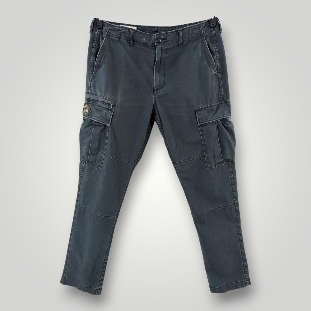 Denim & Supply Ralph Lauren Mens 36x32 Faded Black Cargo Pants Cotton Workwear